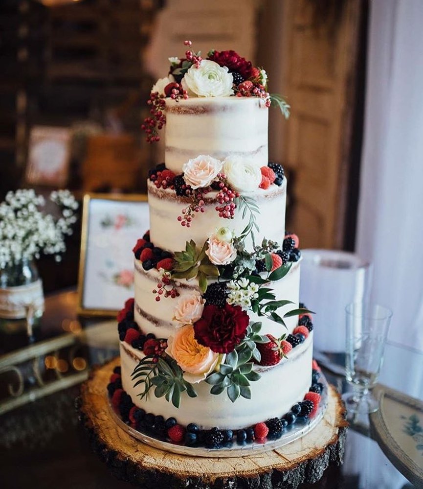  Exposed Tier Wedding Cake