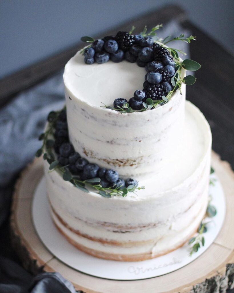 Simple Berry Naked Wedding Cake