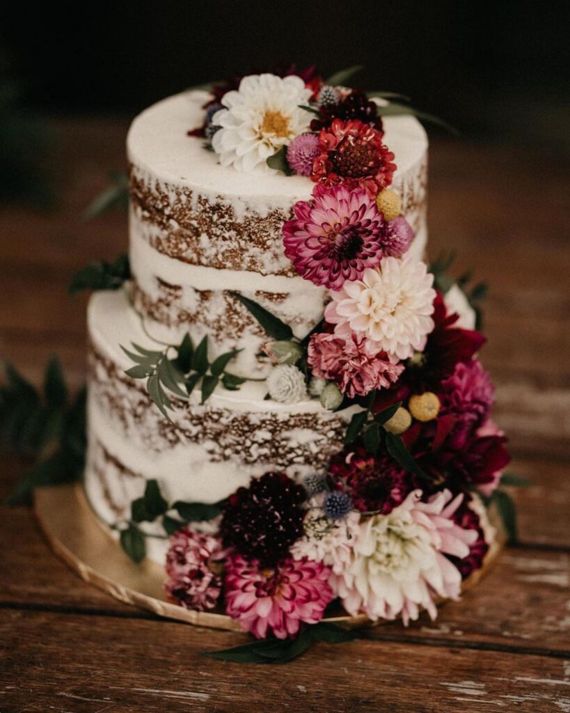 Chocolate Naked Cake With Flowers