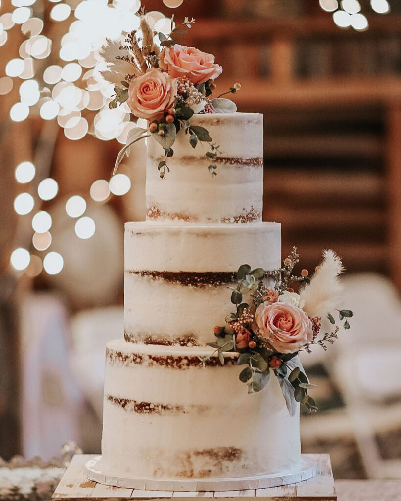 Half-Dressed Wedding Cake