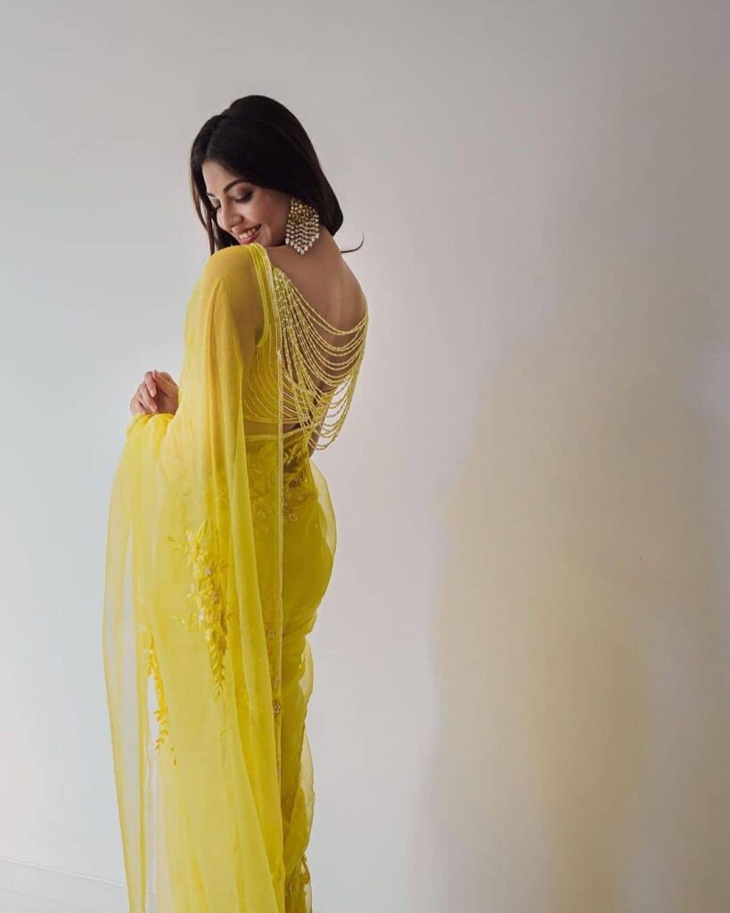 Kajal Aggarwal Yellow Saree