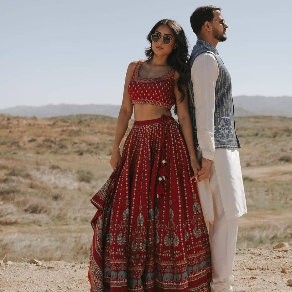 Peacock Motif On Lehenga 1