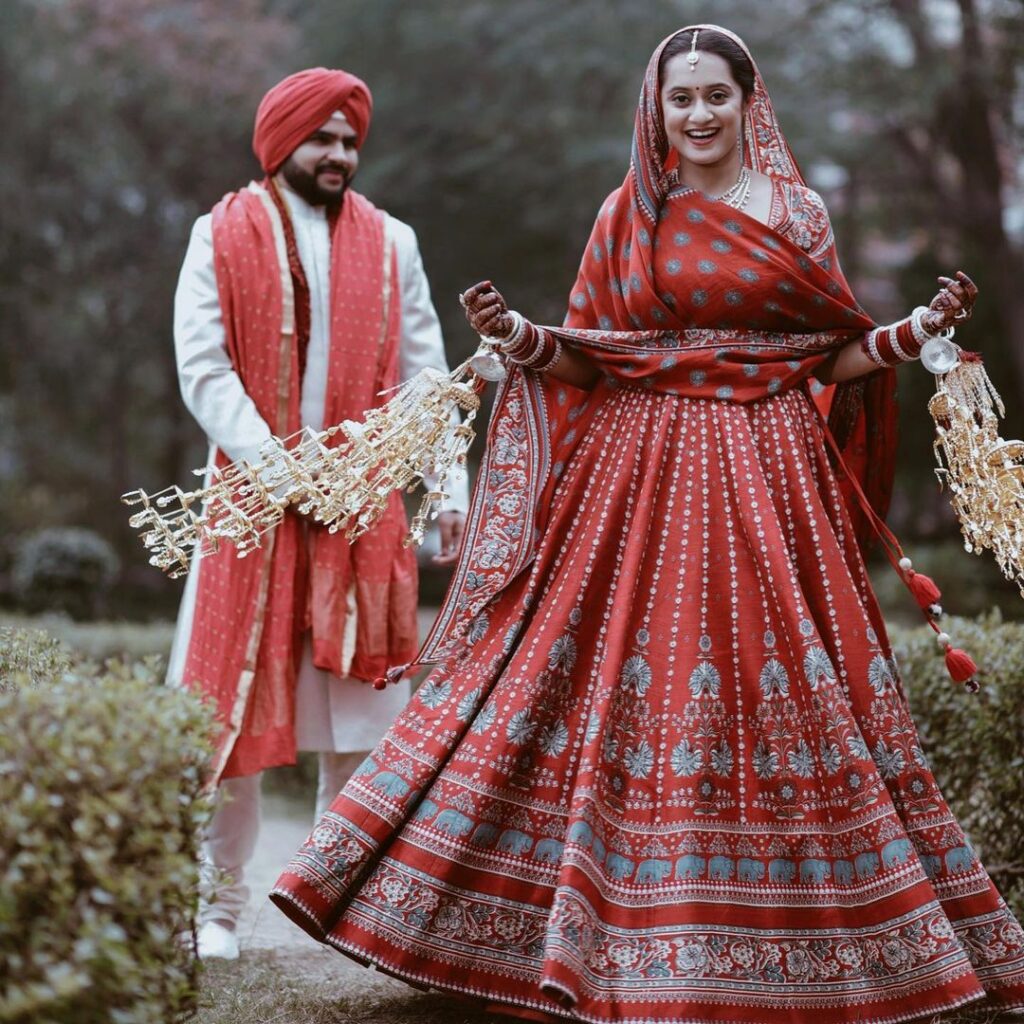 Peacock Motif On Lehenga 1