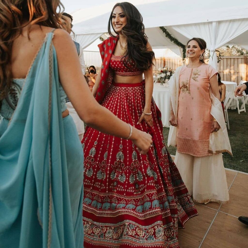 Peacock Motif On Lehenga 1