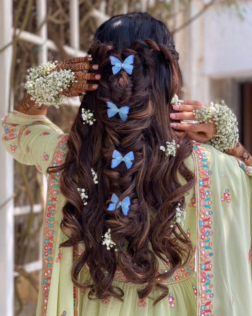 Mehendi Hairstyles With Butterflies