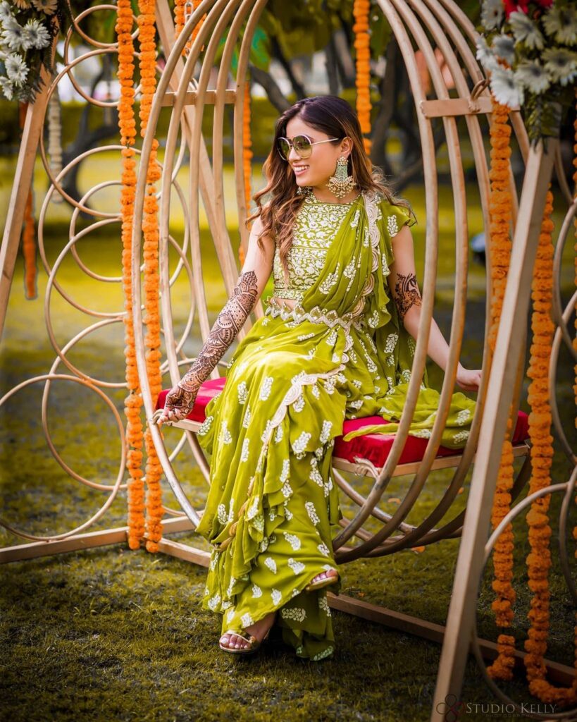 Yellow Mehndi Mayun Dress | Jeroche Fashion