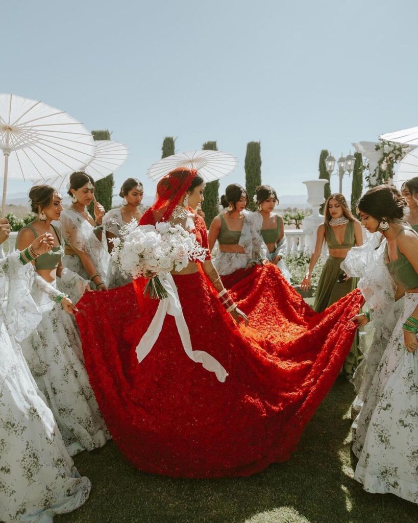 Designer Red Bridal Lehenga