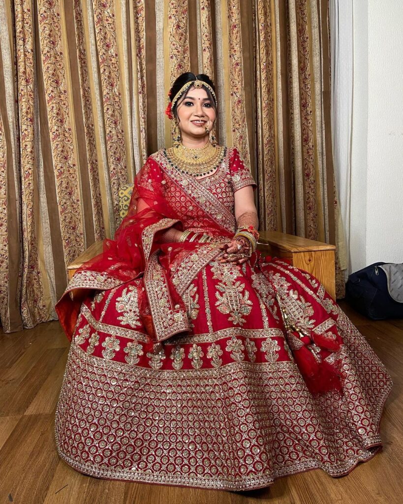 Heavy Red Bridal Lehenga