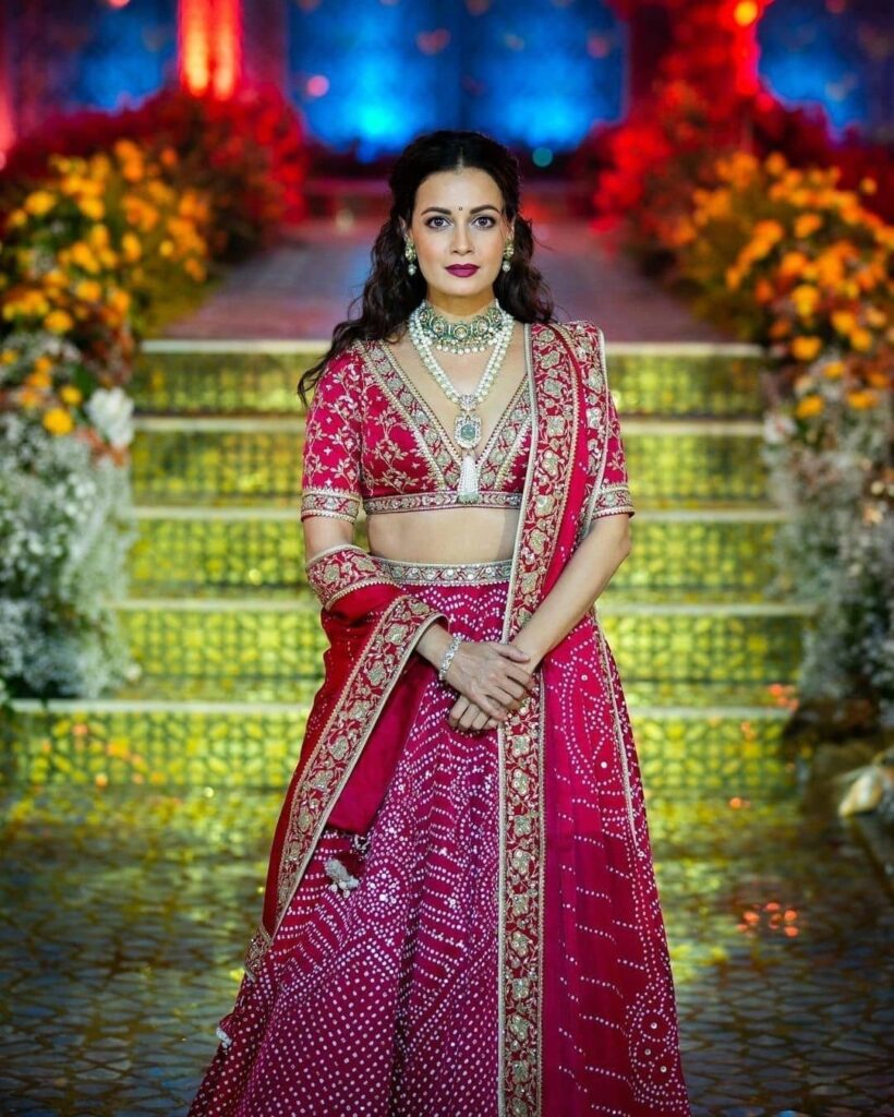 Bandhani Red Bridal Lehenga