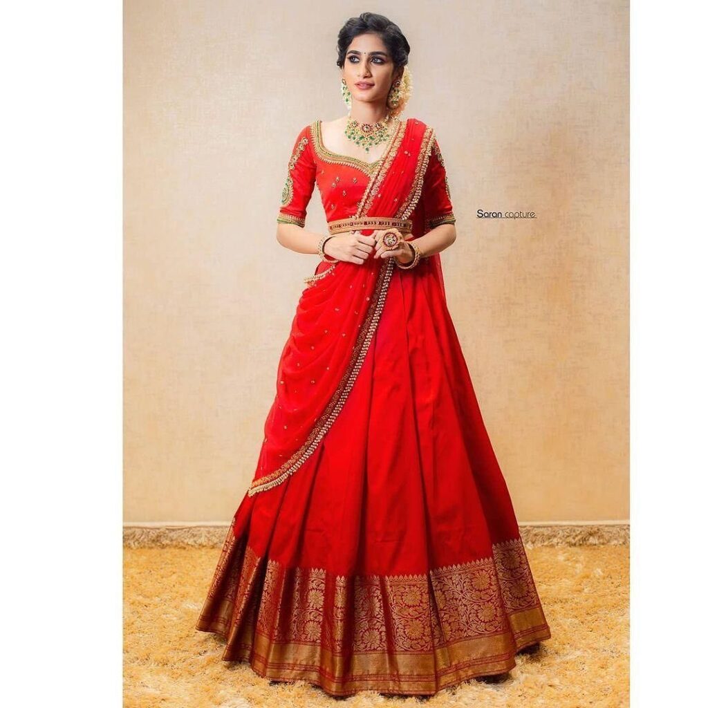 Simple Red Lehenga