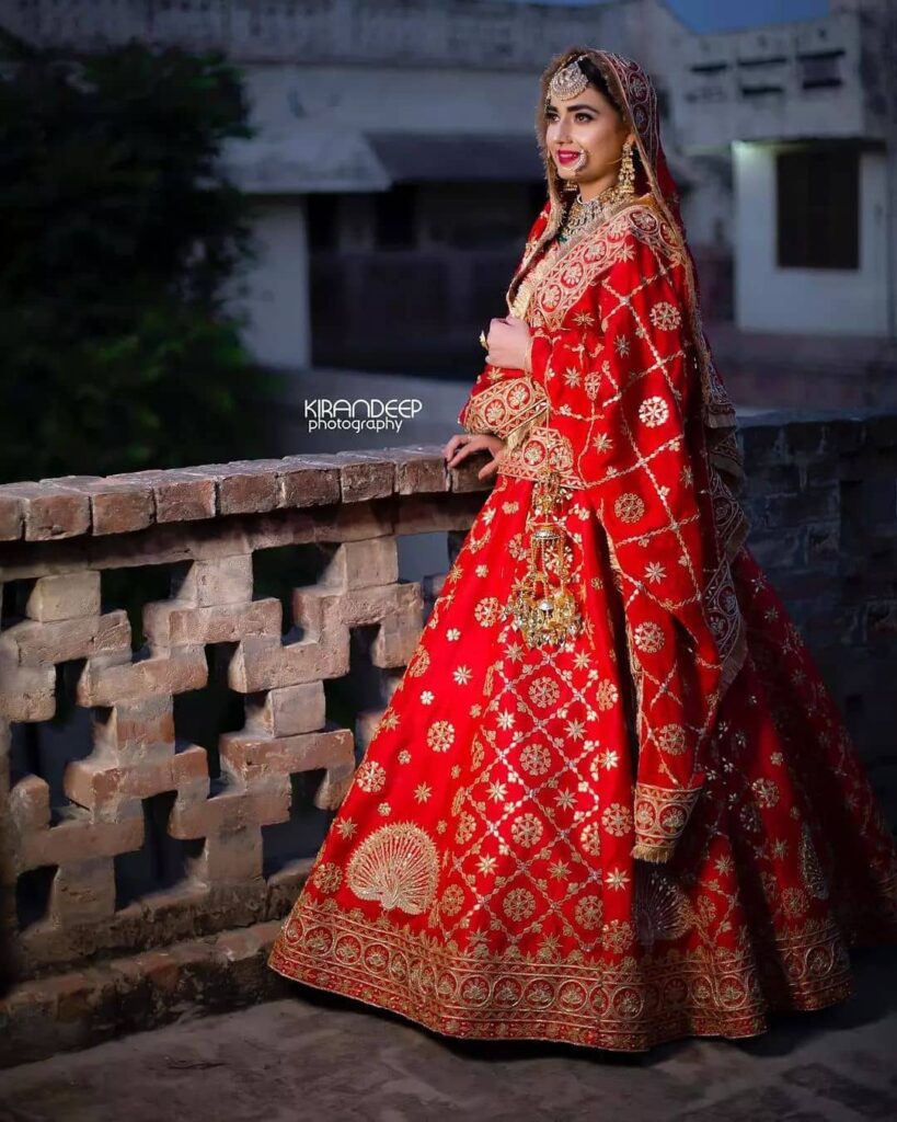 Double Dupatta Red Bridal Lehenga