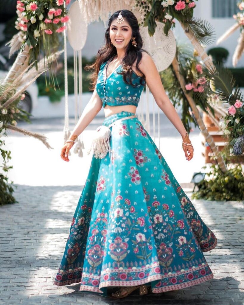 Printed Mehendi Lehenga