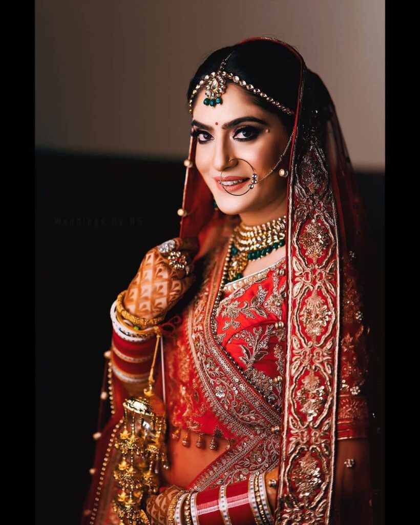 Double Dupatta Red Bridal Lehenga