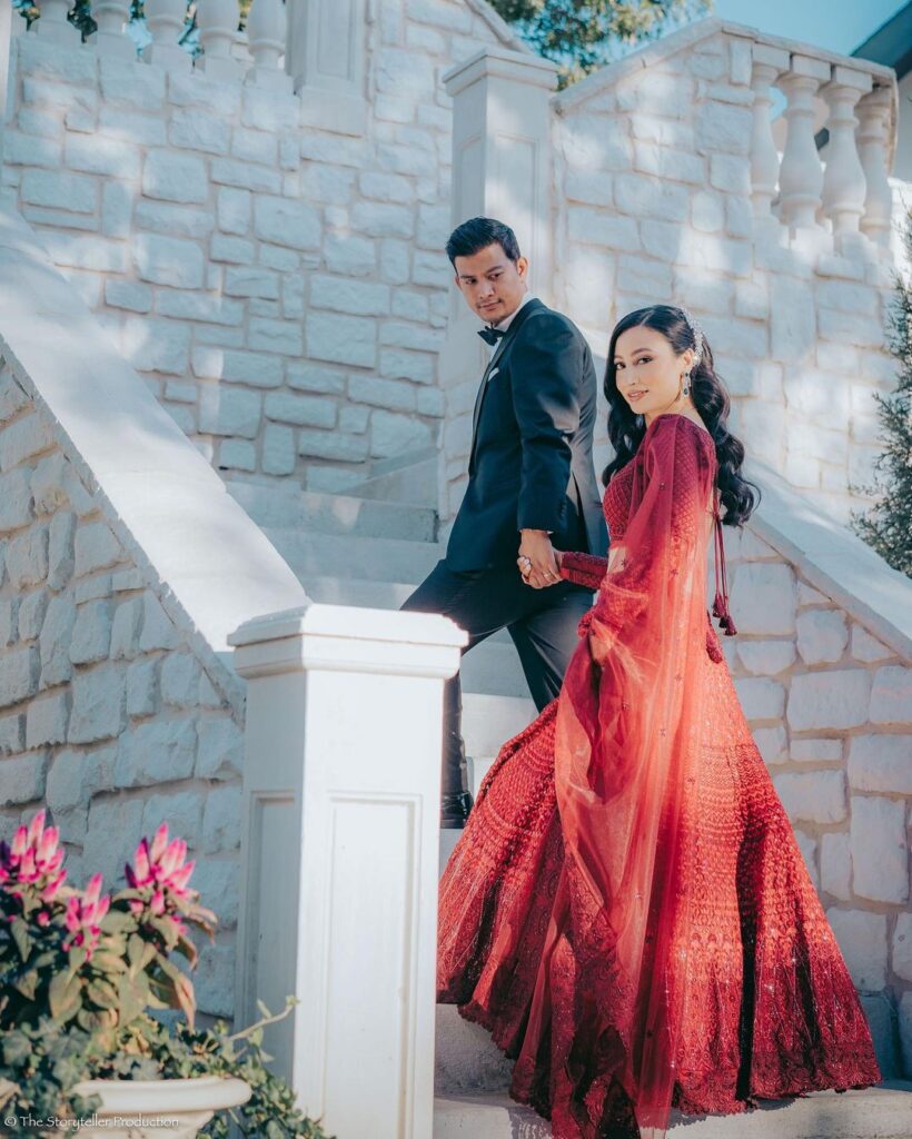 Monochrome Red Wedding Lehenga