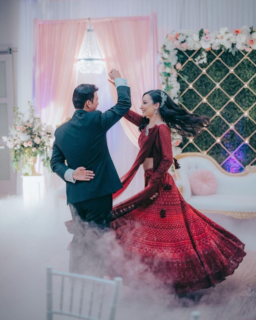 Monochrome Red Wedding Lehenga