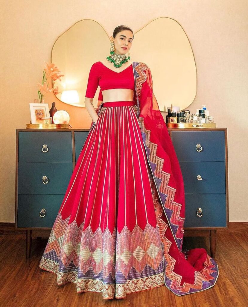 Simple Red Lehenga Designs