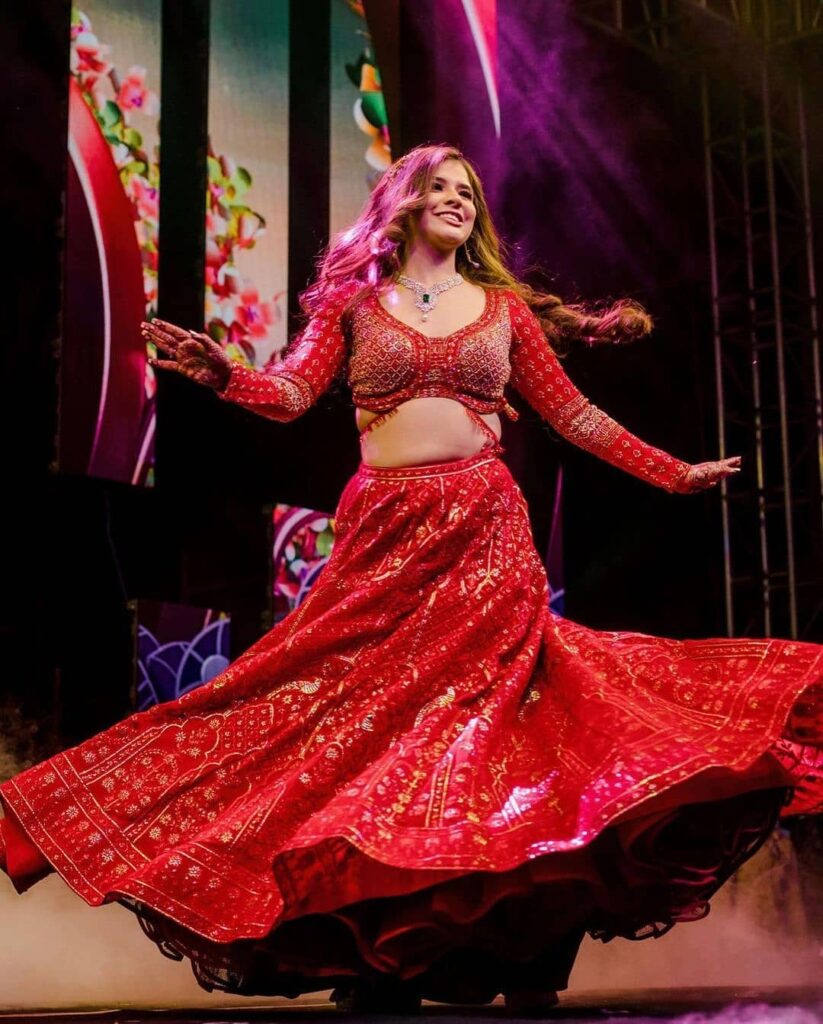 Red Lehenga With Silver Work