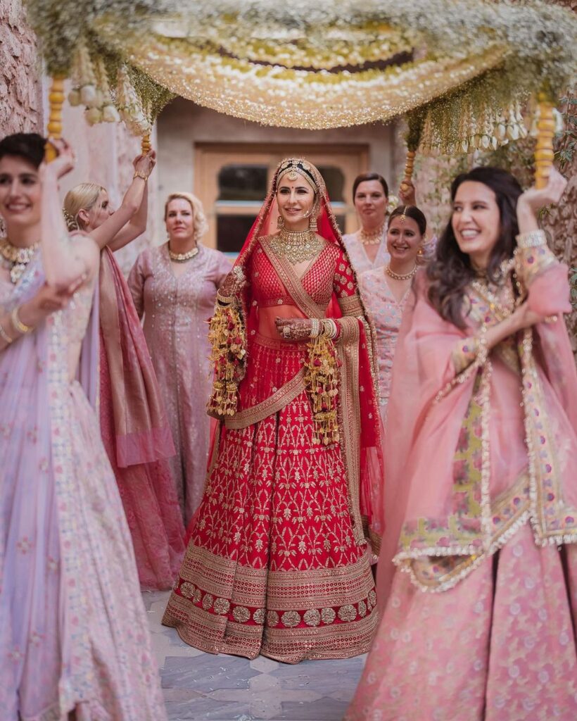 Katrina Kaif Red Wedding Lehenga