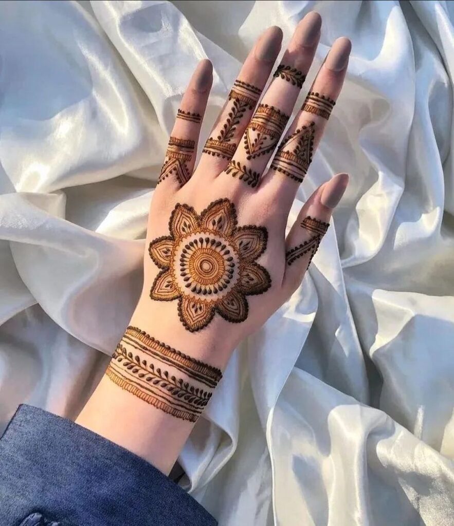 Stylish Back Hand Mehndi Design