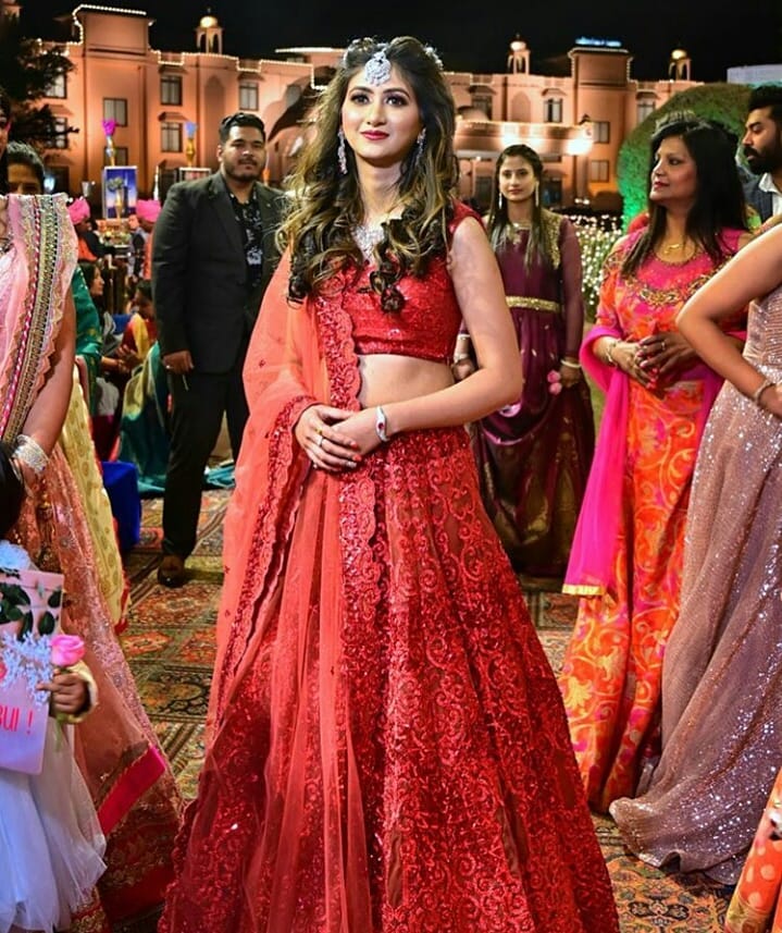 Monochrome Red Lehenga