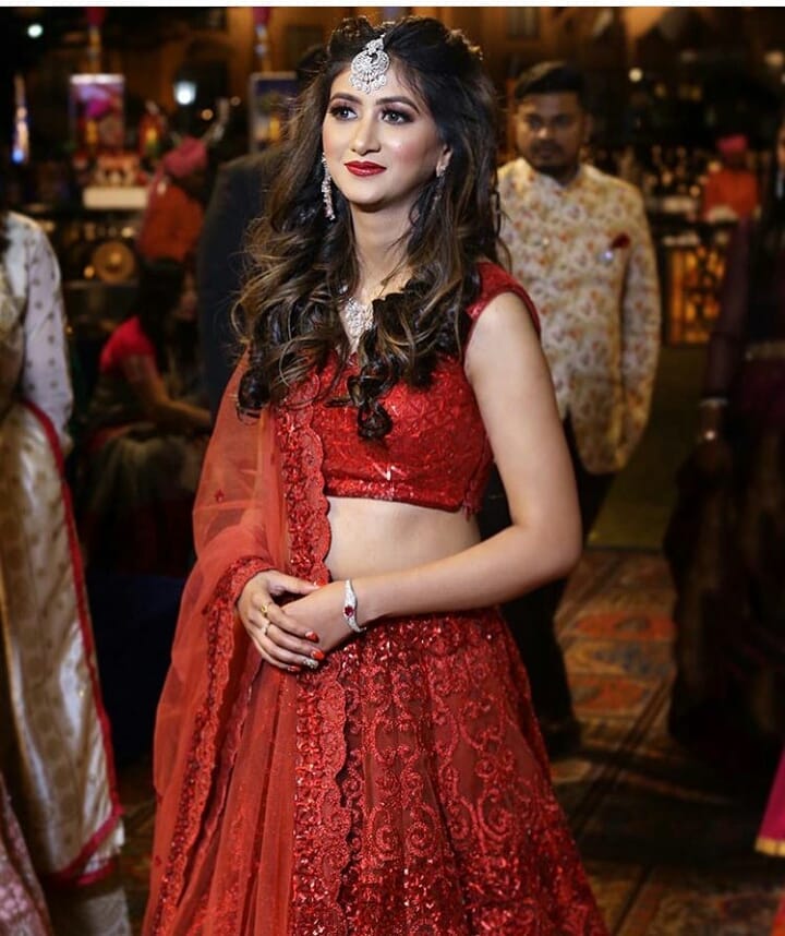 Monochrome Red Lehenga