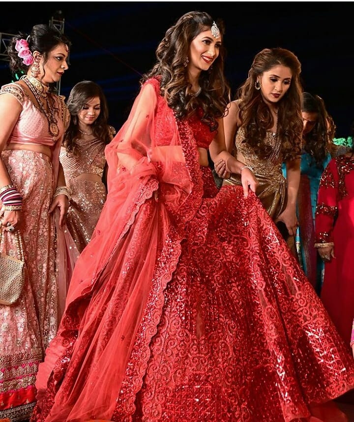 Monochrome Red Lehenga