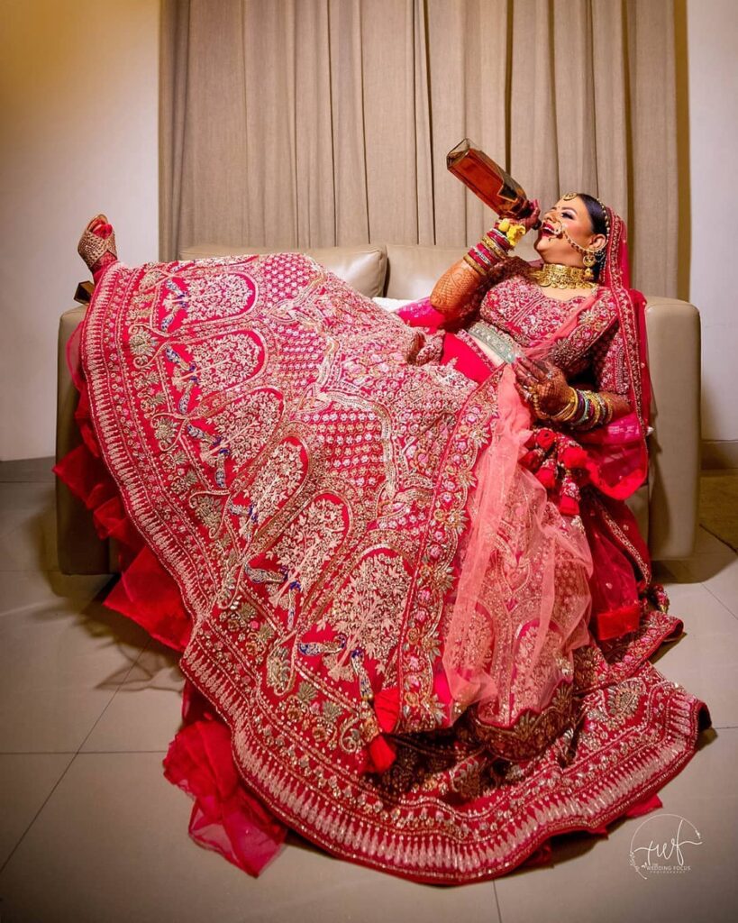 Heavy Red Bridal Lehenga