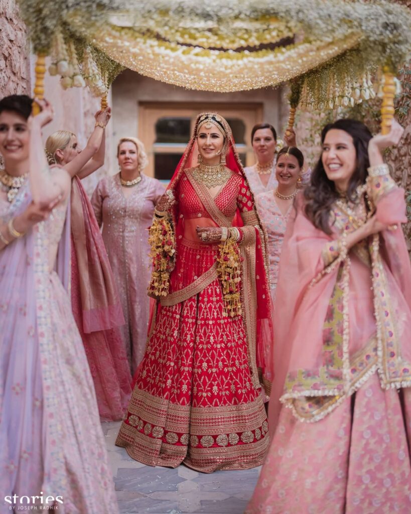 Katrina Kaif Red Lehenga