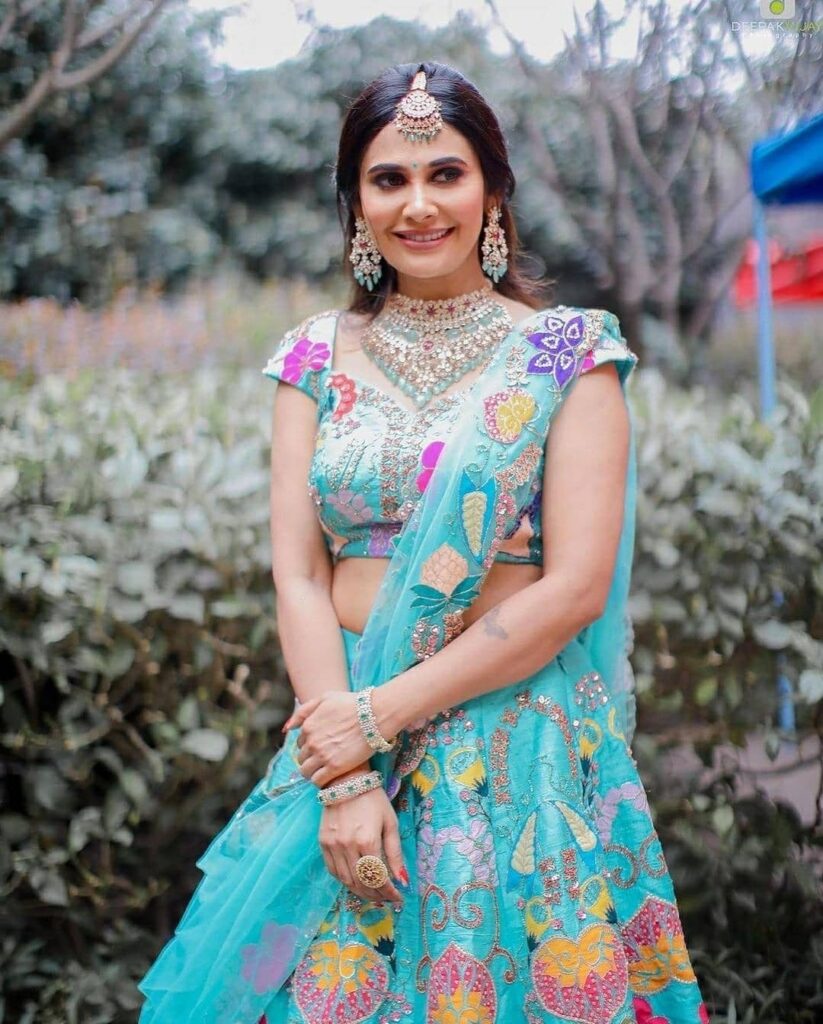 Blue Lehenga For Mehendi