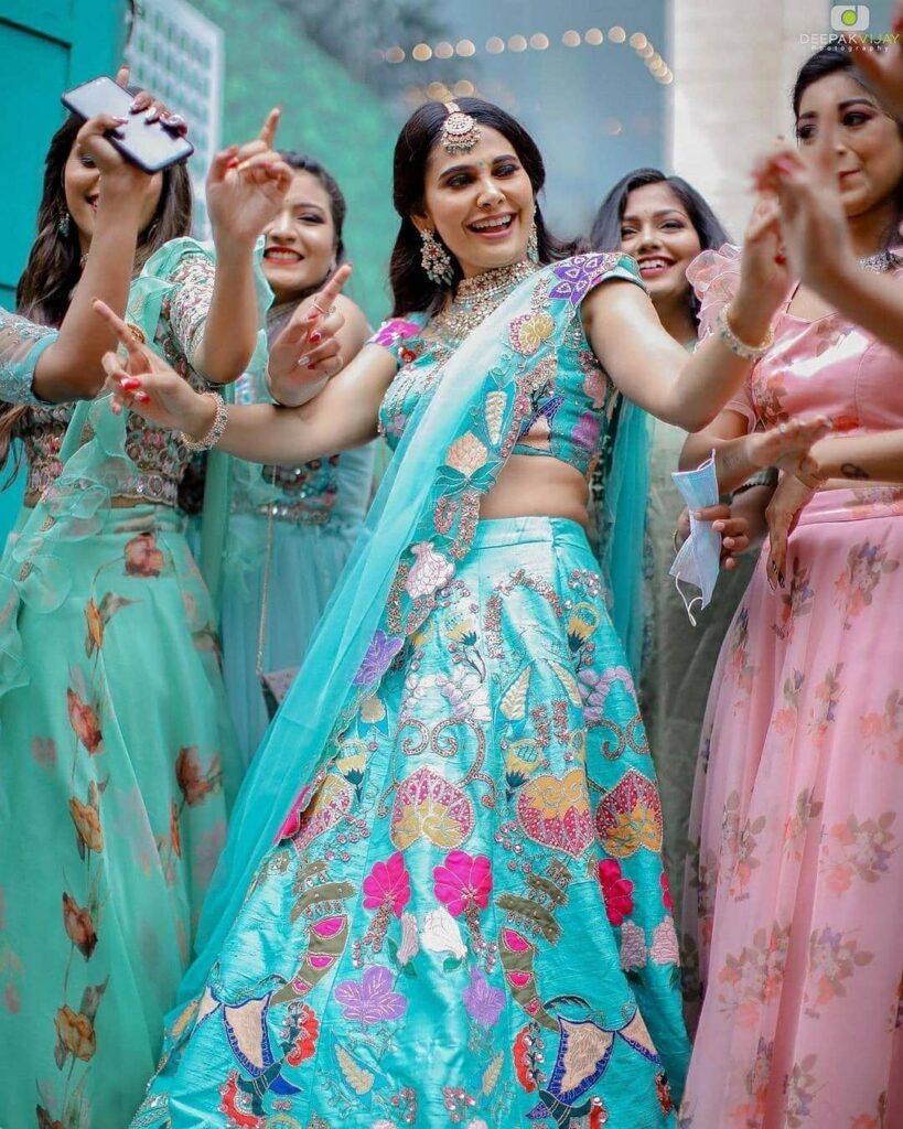 Blue Lehenga For Mehendi