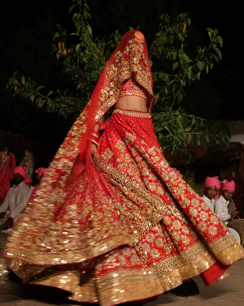 Blood Red Bridal Lehenga