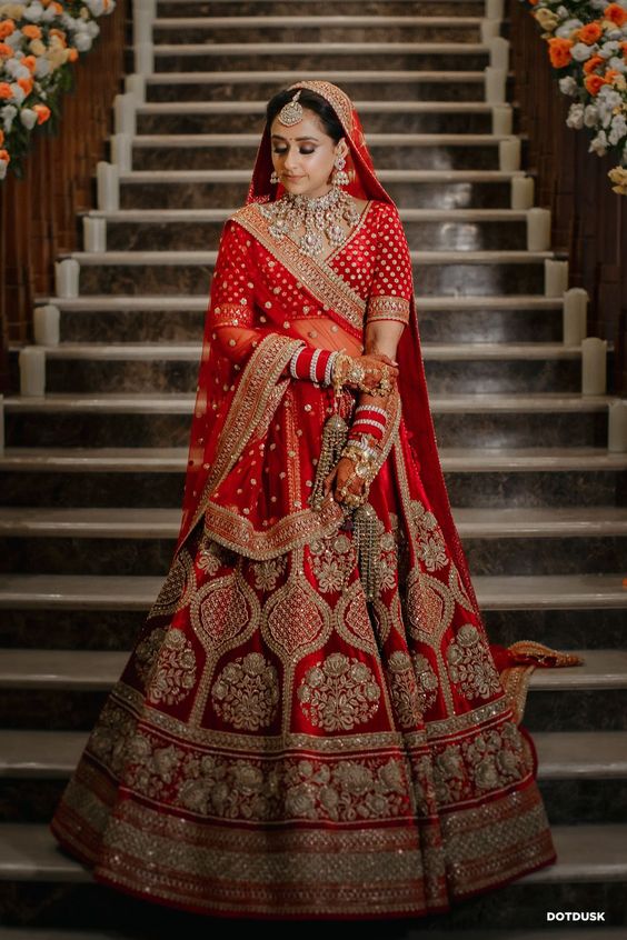 Red Bridal Lehenga Jewellery