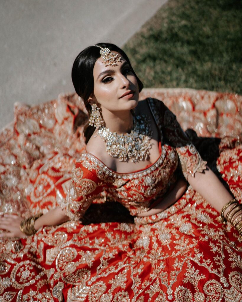 Royal Bridal Lehenga In Red & Golden Color