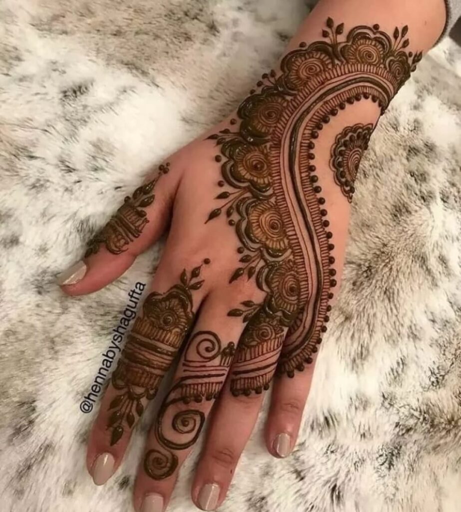 Arabic Back Hand Mehndi Design