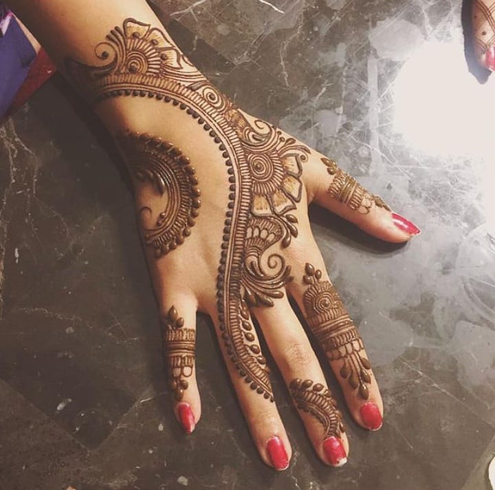 Arabic Back Hand Mehndi Design