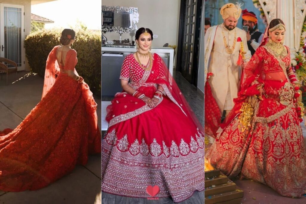 Wedding Wear Red Silk Designer Lehenga, 2.50 Mtr