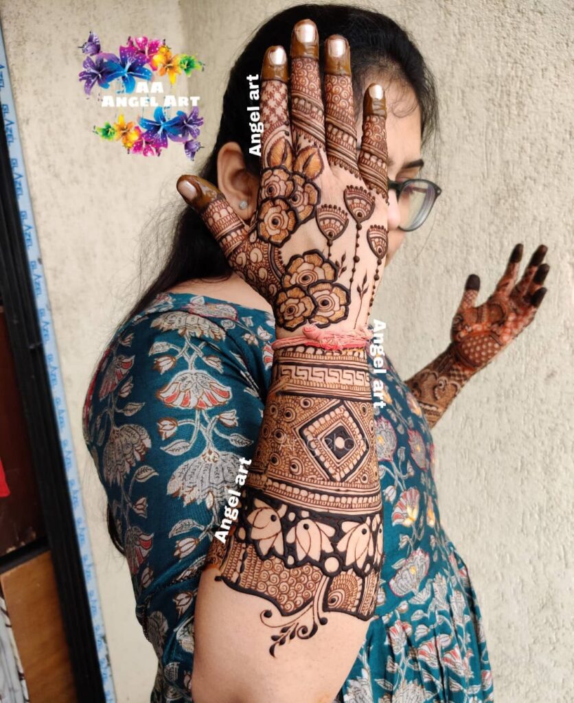 Bridal Back Hand Mehndi Designs