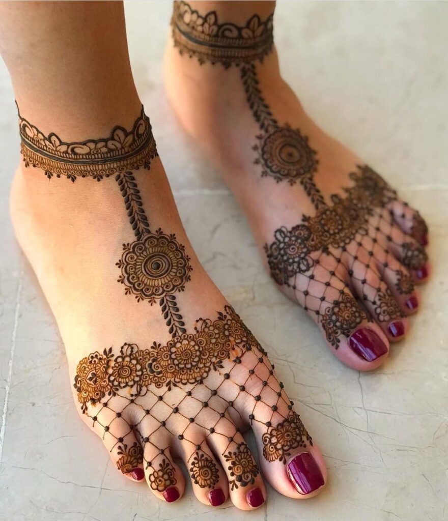 Easy Foot Mehendi Design