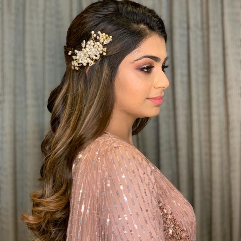 6 Simple hairstyle for open hair  open hairstyle for wedding  cute hair  style for kurti  YouTube