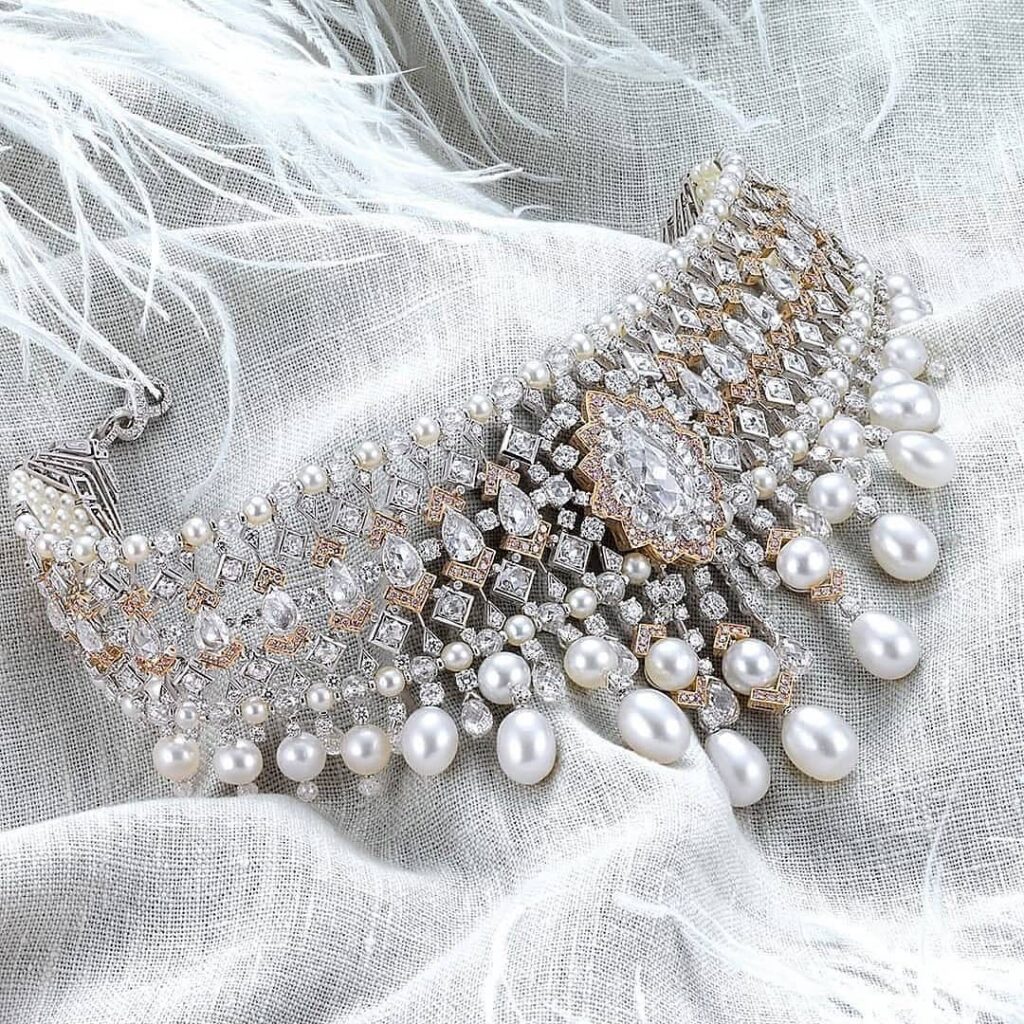 Diamond Necklace With Pearls