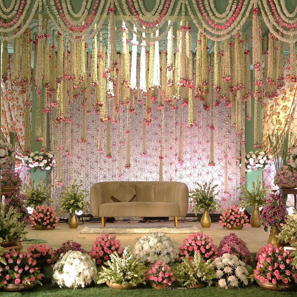 marriage stage decoration flower decoration reception decoration haldi  decoration 7305709303 - YouTube