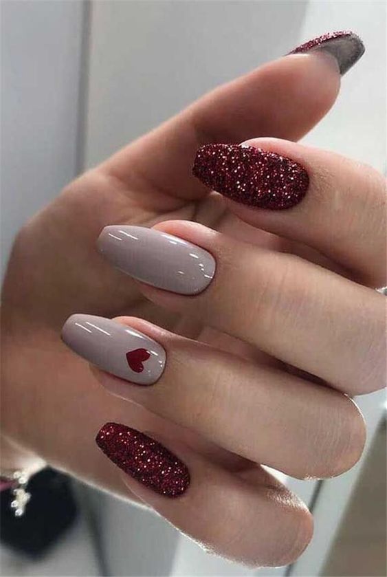 Red Glitter Nails