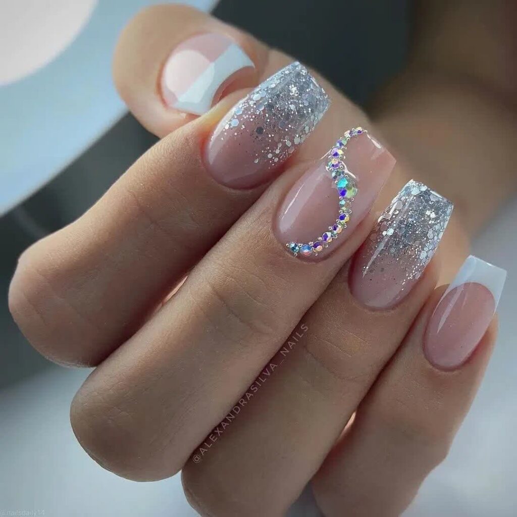  Glitter French Nail Designs