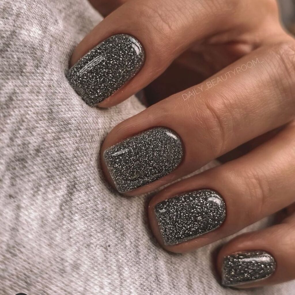 Black Glitter Nails