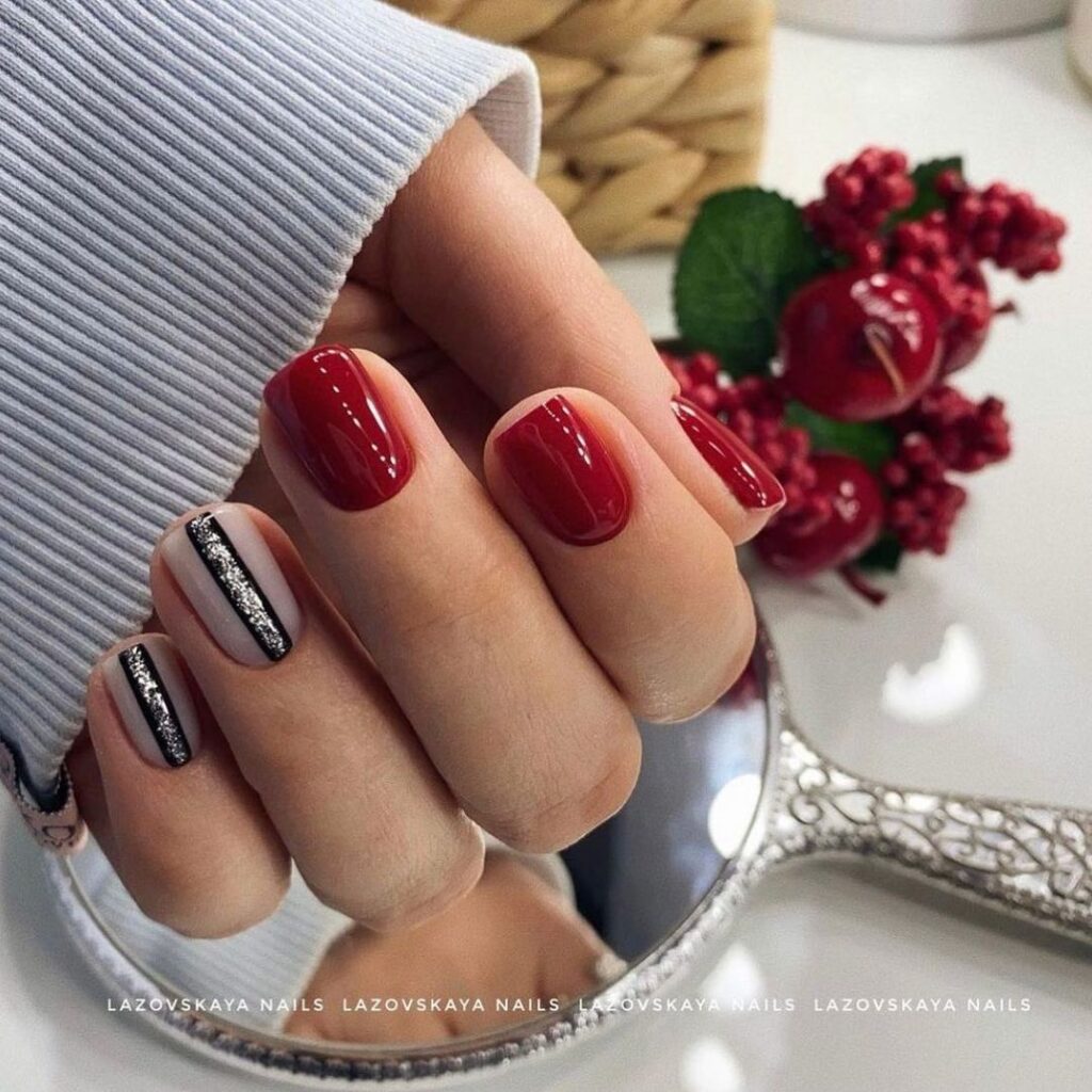 Red Glitter Nails