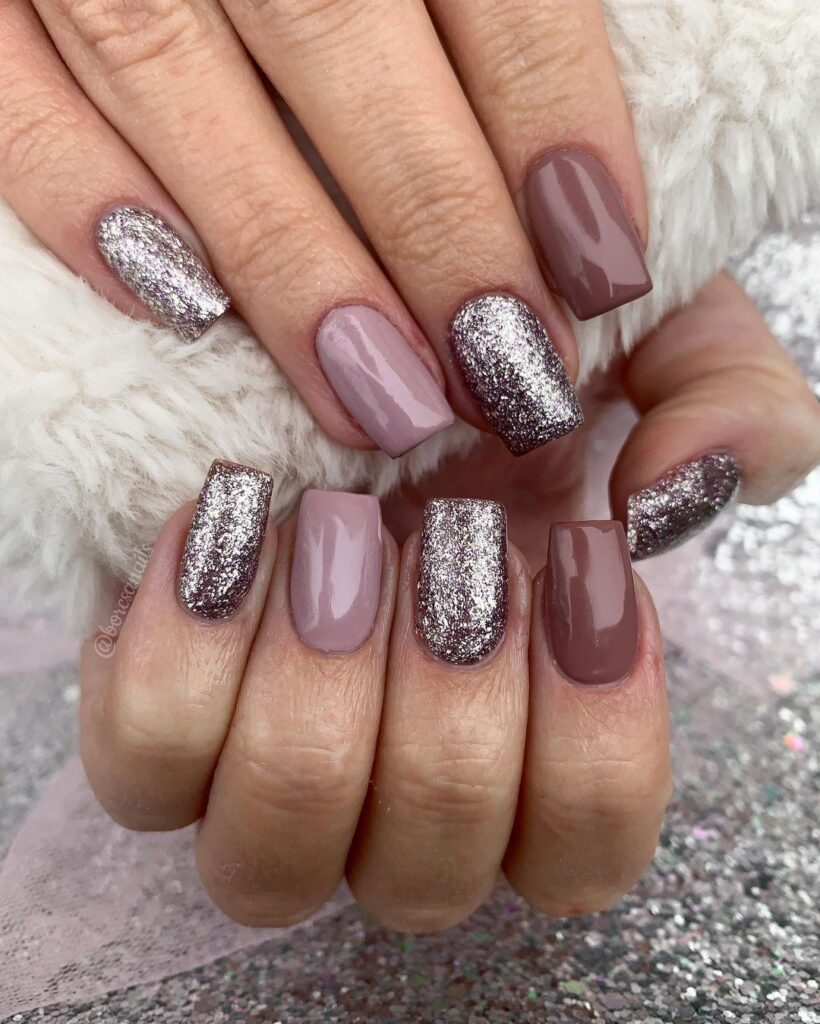 Silver Glitter Nails