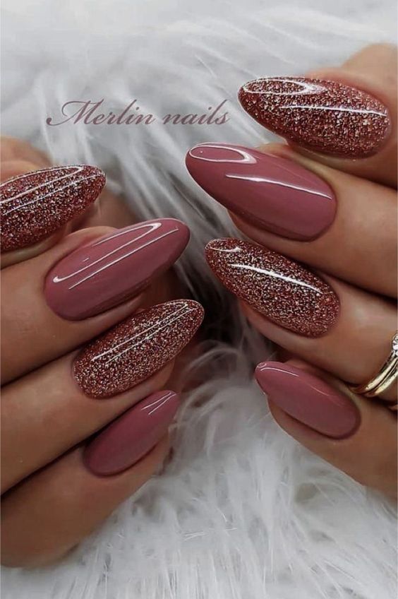 glitter gel nail design ideas