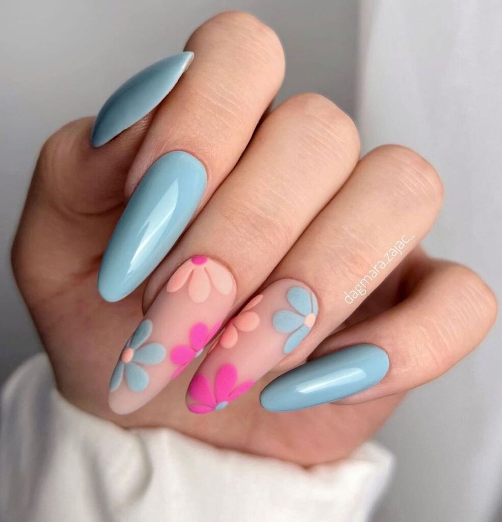 Blue Summer Nails