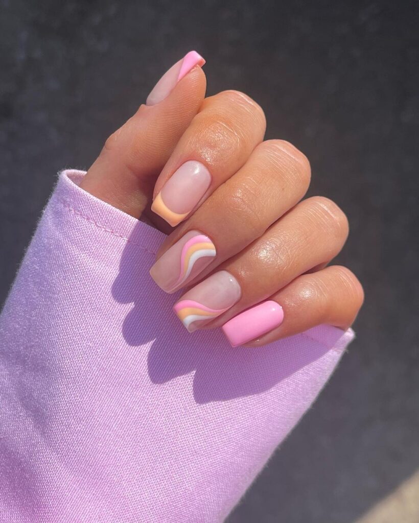Rainbow summer nail designs