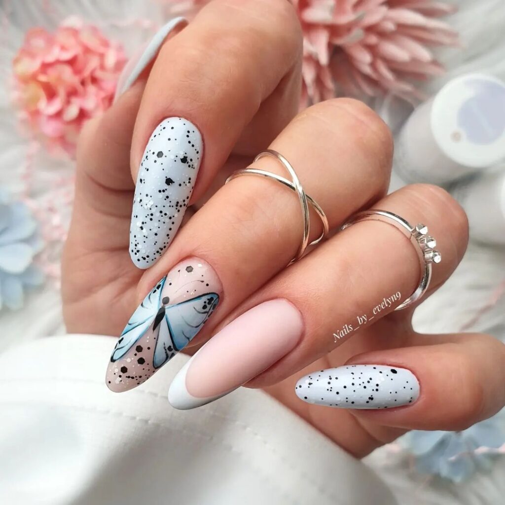 Summer Coffin Nails